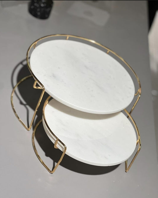 2 teilige abnehmbarer Marmor Stand mit Metallgestell