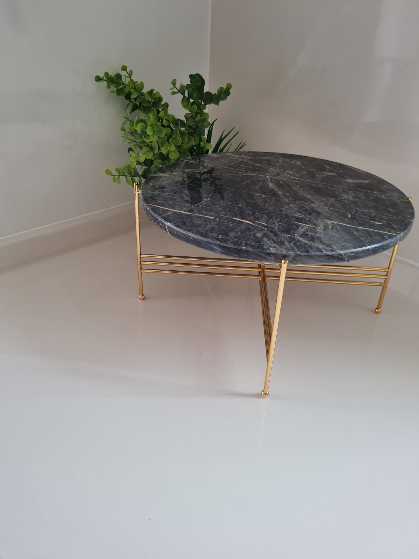 Marmor Etagere Tisch mit Metallgestell
