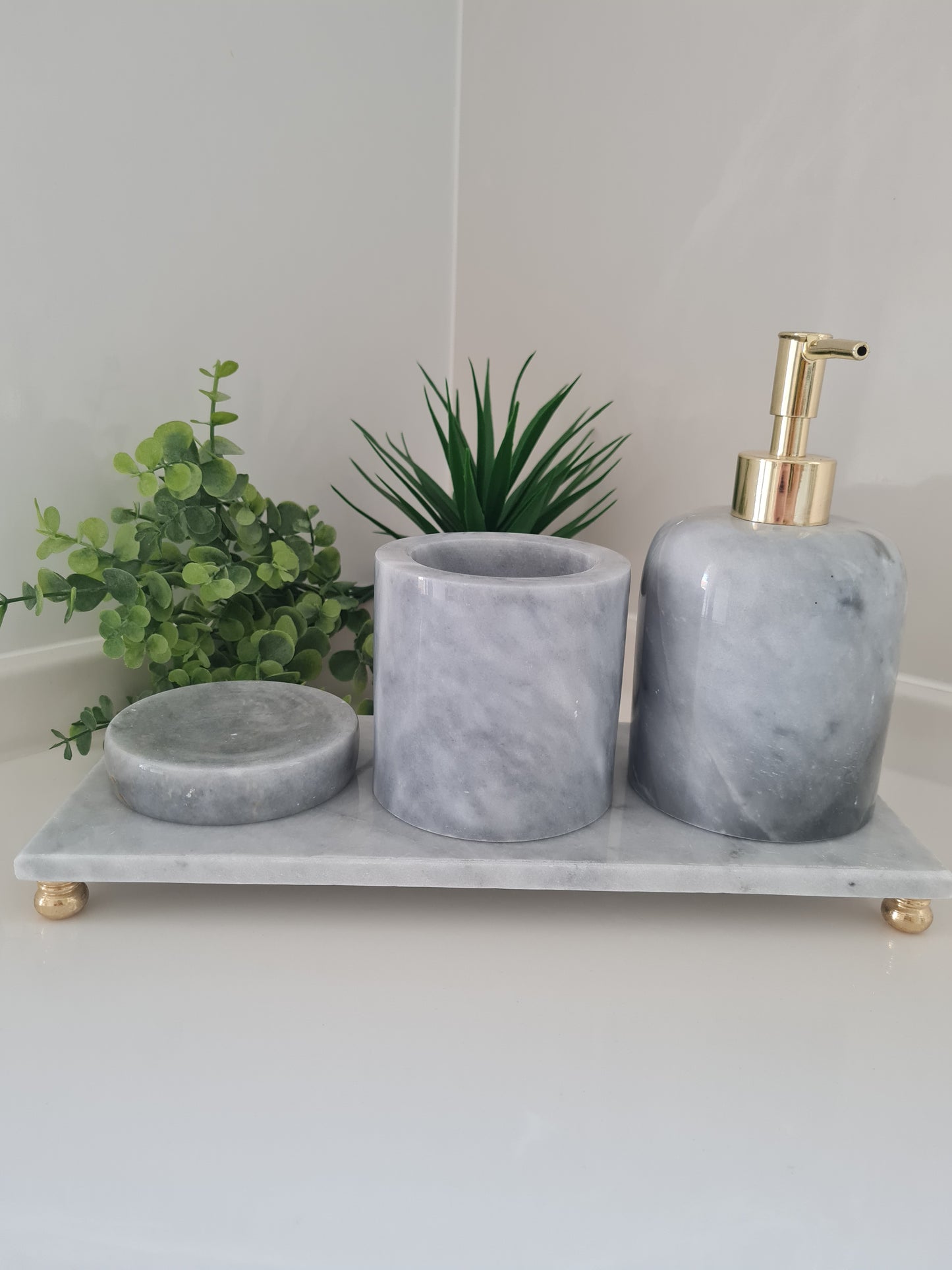Marmor Badezimmer Zubehör Set - 4 teilig