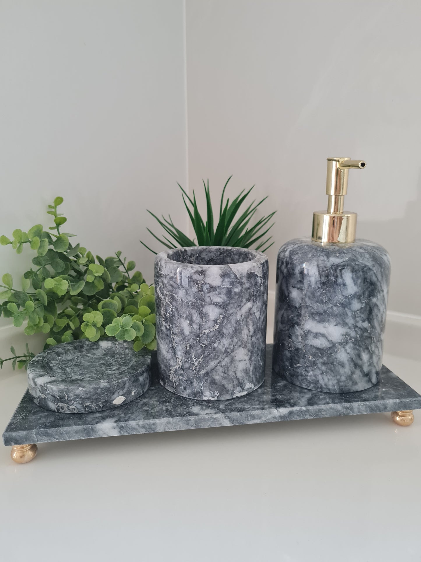 Marmor Badezimmer Zubehör Set - 4 teilig