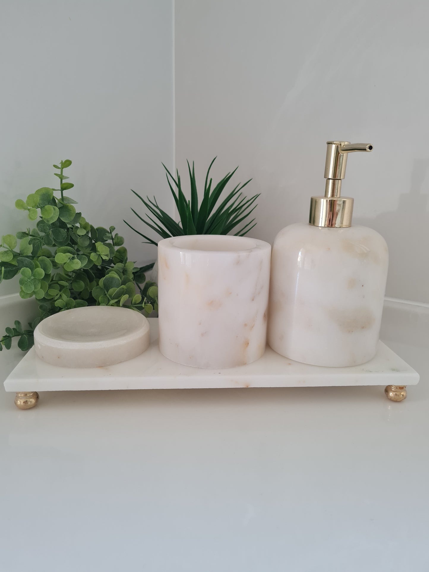 Marmor Badezimmer Zubehör Set - 4 teilig