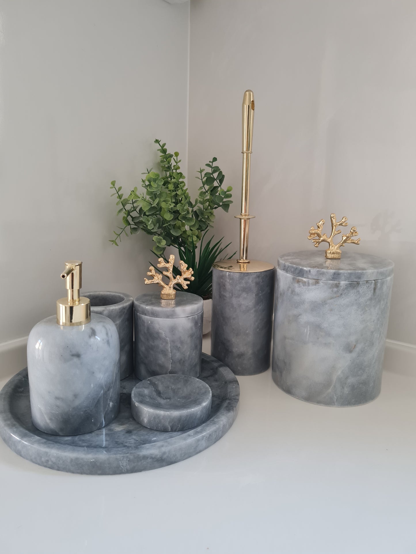 Marmor Badezimmer Zubehör Set 7-teilig