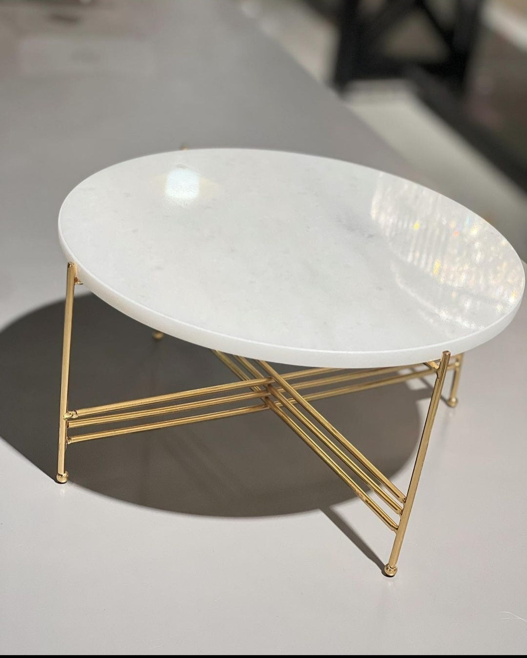 Marmor Etagere Tisch mit Metallgestell