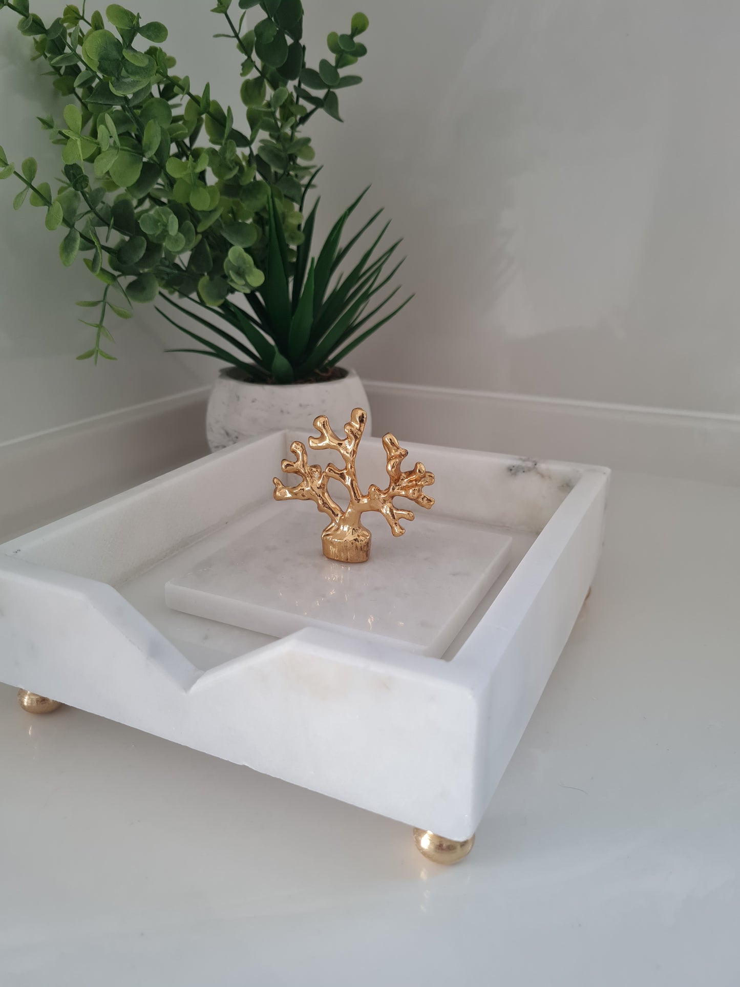 Marmor Serviettenhalter mit Beschwerer